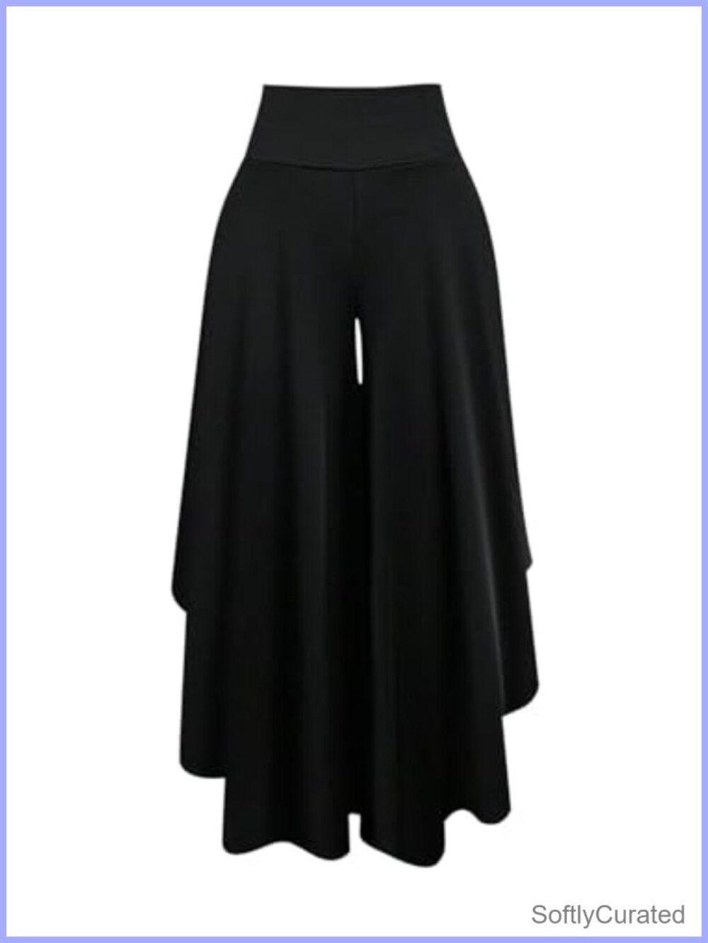 Women's Flowy Wide Leg High Waisted Palazzo Pants Asymmetrical Split Hem